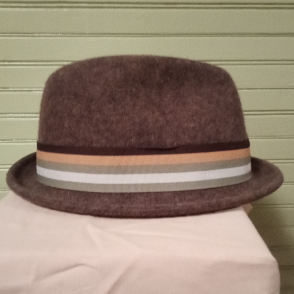 Scala Crushable Wool Brown Fedora, Size Medium - image 5